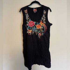 Johnny was embroidered tank dress